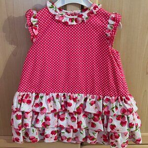 NWT Sarah Louise Dress – Size 12 Months – Style #6965 – Polka Dot & Cherry Print